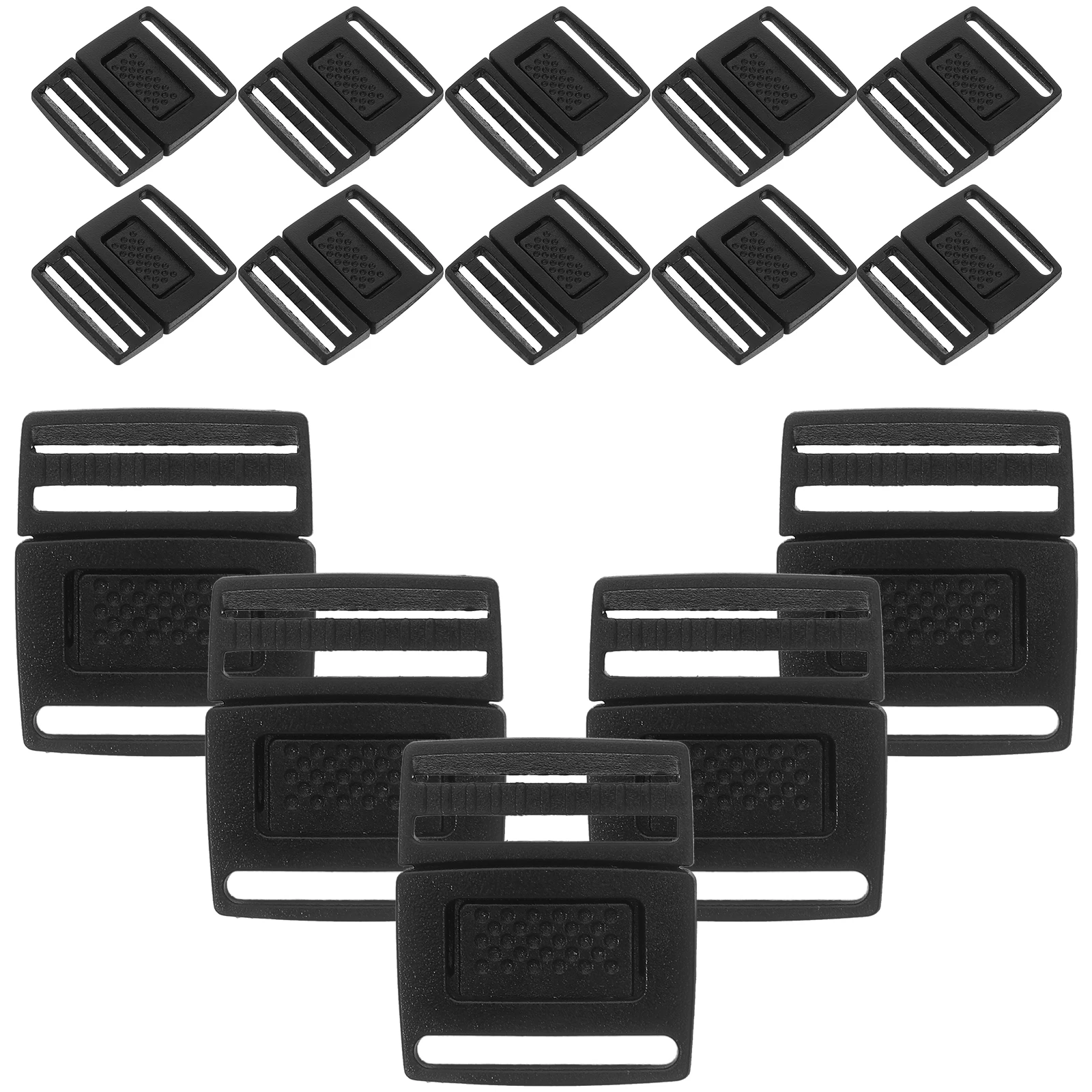 

100pcs Hat 20mm Black Plastic Adjustable Breakaway Buckles for Center Release Buckles Hats Strap Replacement Craft Sewing