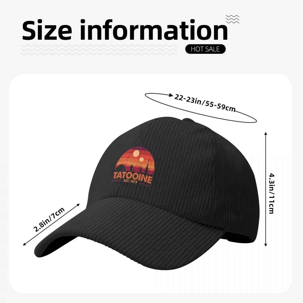 Tatooine - Parody - Tatooine Sunset - Tatooine Travel Corduroy Baseball Cap sun hat birthday Boy Women's image 4