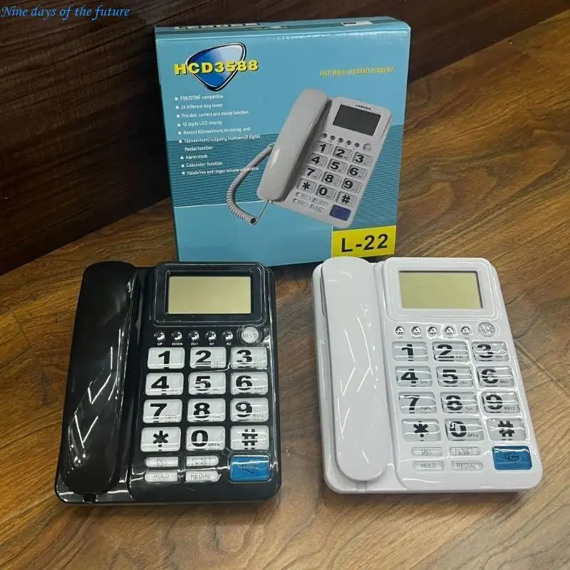 Corded Landline Phone Big Button Landline Phones with Caller Identification Fixed Telephone for Office Hotel Receptioni E65A