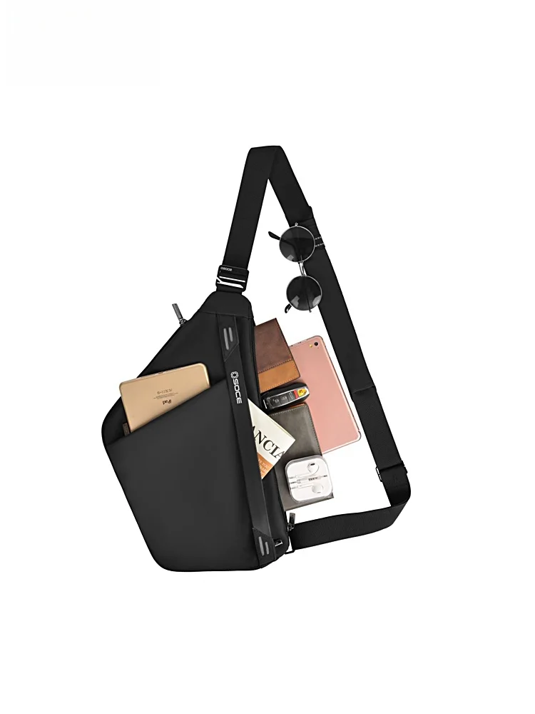 OSOCE Borsa per pistola alla moda Borsa a tracolla impermeabile ultraleggera per uomo Borsa inclinata a spalla singola Busin in morbido poliestere