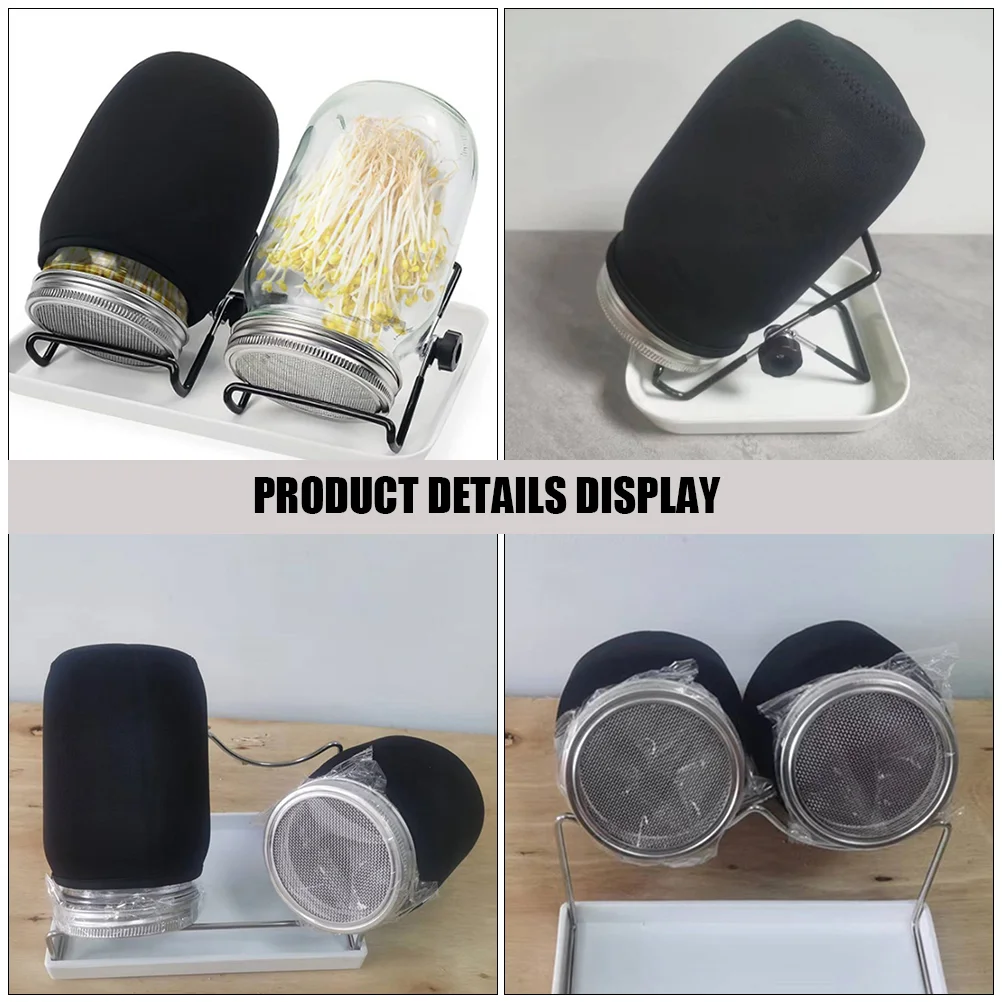 4 Pcs Light Covers Mason Jar Sprouting Shades Protectors Stainless Steel Blackout Sleeves for