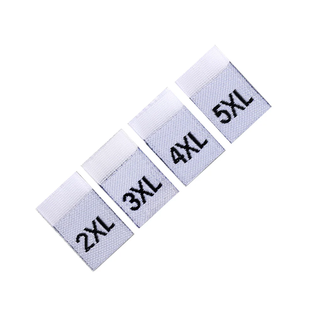 400Pcs Label Ukuran Pakaian Lipat Bahan Kain Tenun Tahan Lama untuk Toko, Organisasi Rumah, Inventaris, Label Ukuran Pakaian