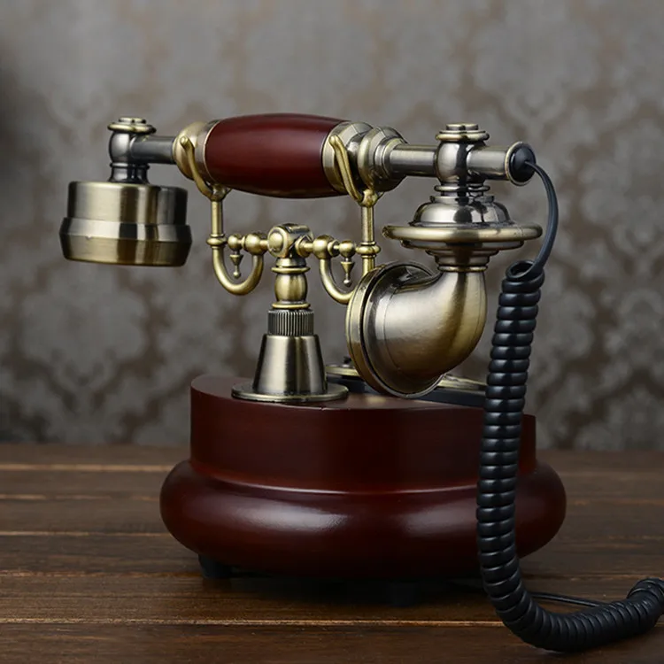 Antique Telephone Turntable European Retro Fashion Creative Telephone Home Office Wired Landline