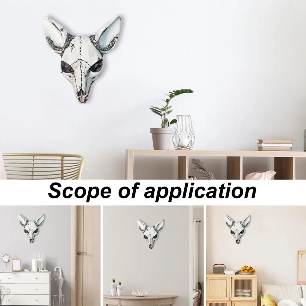 

Resin Fox Skull Decoration 3d Fox Wall Sculpture Spooky Fox Skull Wall Sculpture for Home Office Decor Halloween Resin Figurine