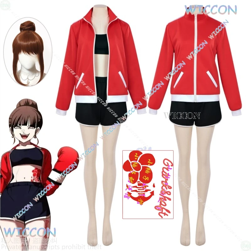 

Cos 놀이감 KANG AHYEON Cosplay Anime Plaything Costume Boxing Sport Uniform Leisure Yoga Sexy Suit Red Coat Halloween
