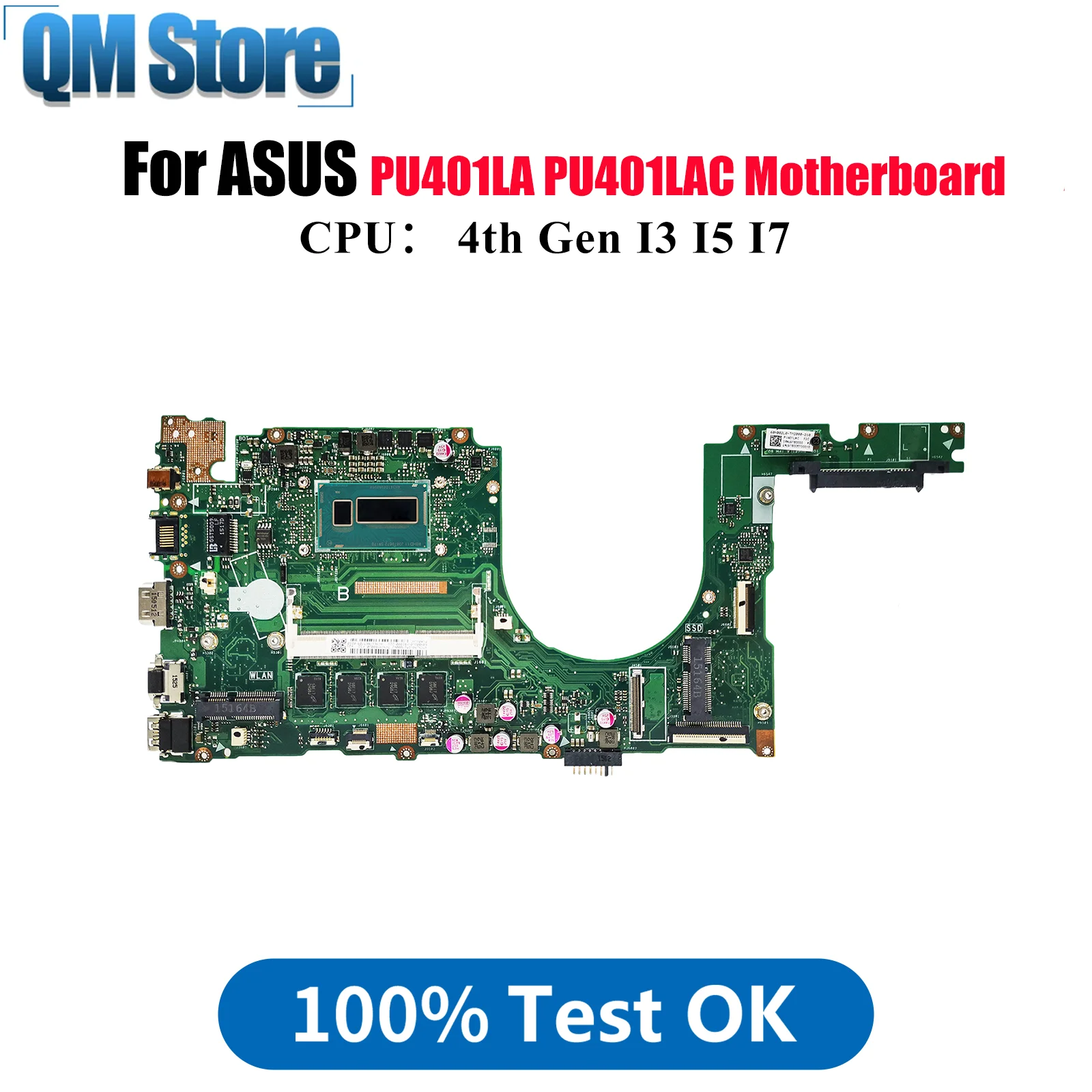 

PU401LA Материнская плата для ноутбука ASUS VivoBook PU401L PU401LAC PU401LA Материнская плата для ноутбука с процессором I3 I5 I7 тест ОК быстрая доставка