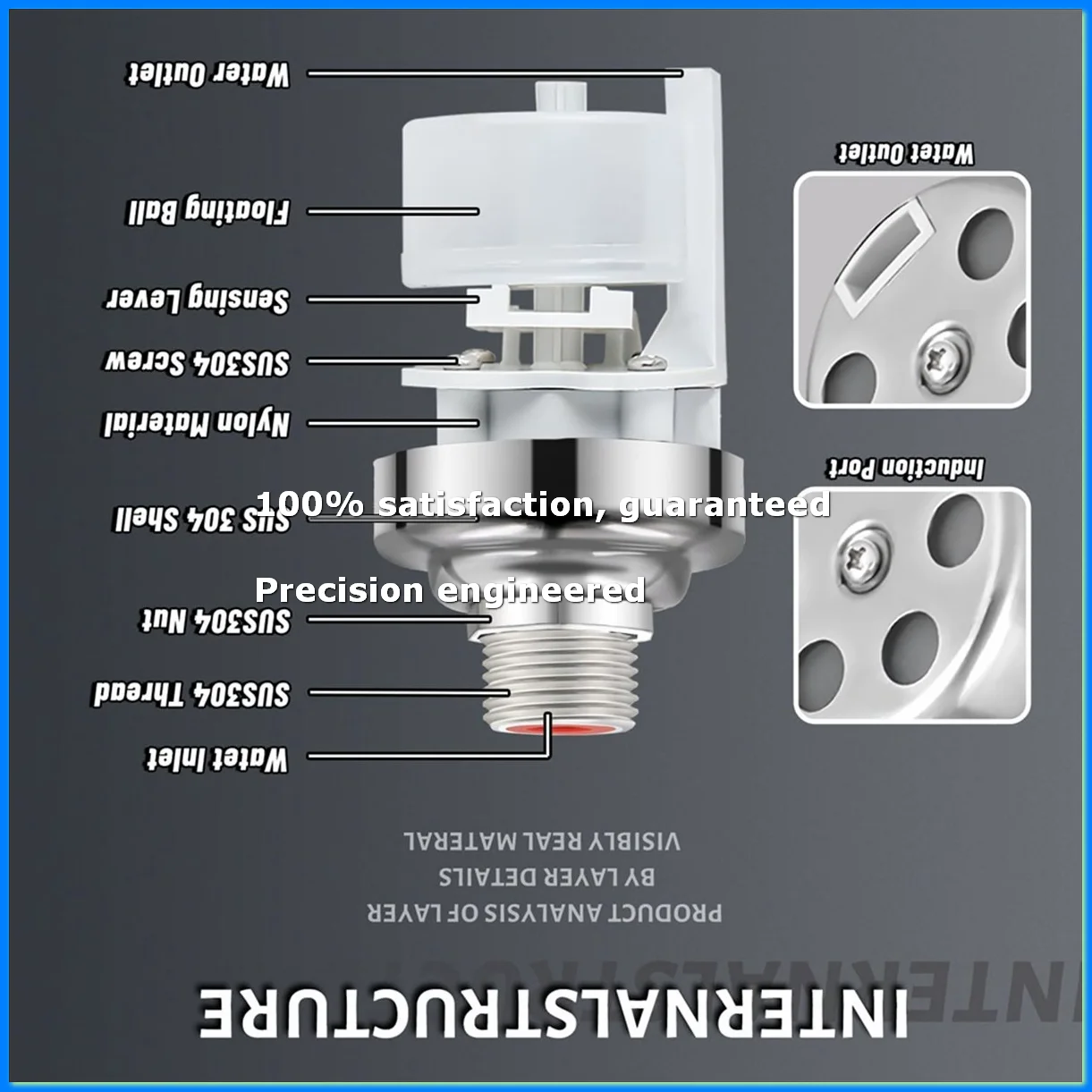 304 Stainless Steel Fully Automatic Water Level Control Float Valve, 1/2In 3/4In Auto Fill Shut Off Water Float Valve-A55K