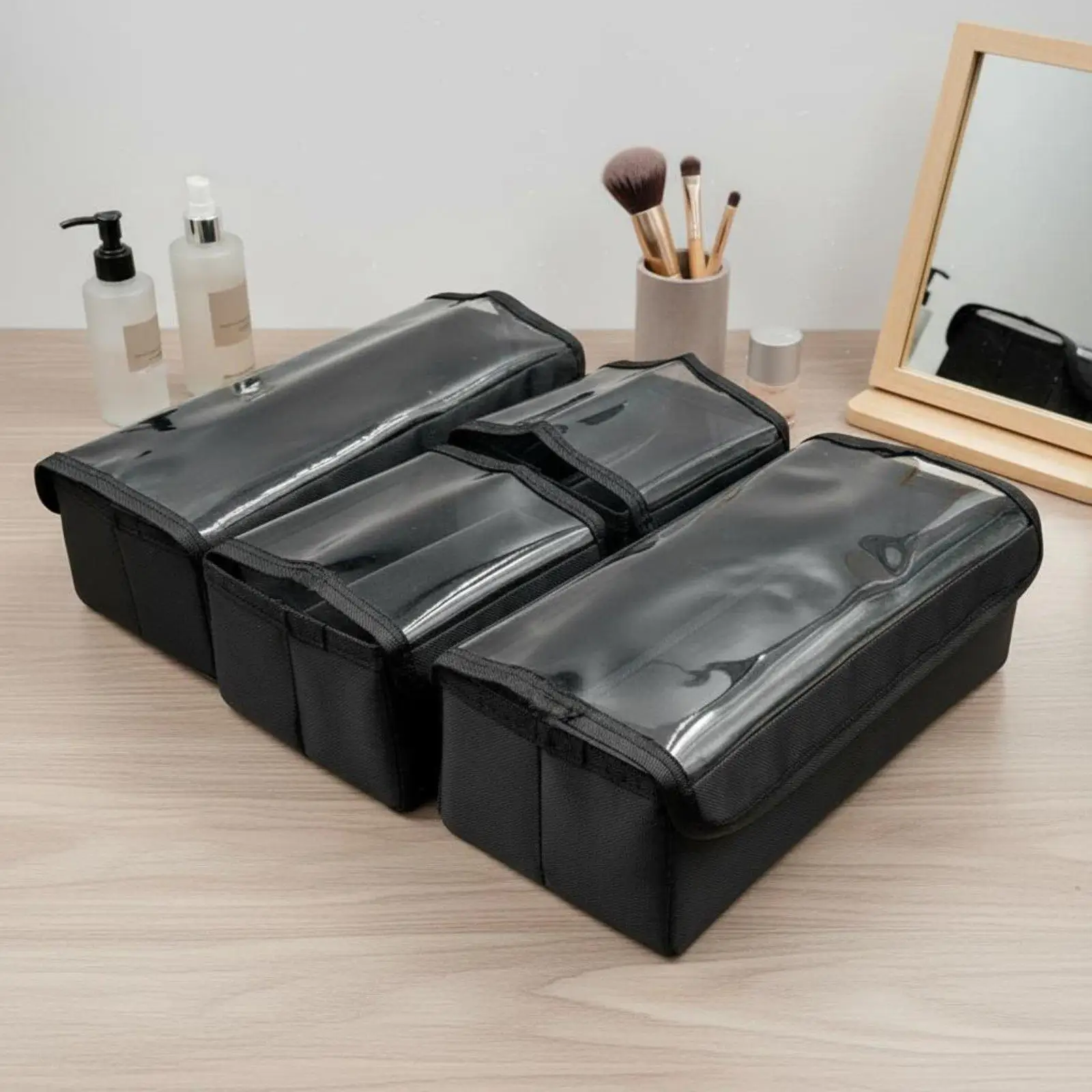 Professional Makeup Organizer Insert with Thick Oxford Cloth Structure Modular Divider Box for Travel Kit Storage