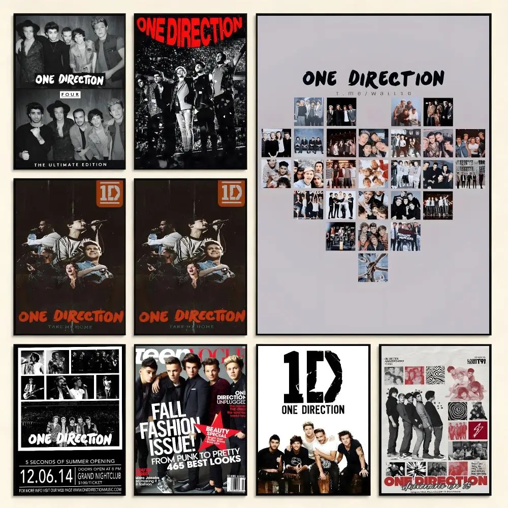 Pop Boy Band One Direction Poster Digital Solvent Print Waterproof PP Fade-Resistant Wall Art Room Decor Gift