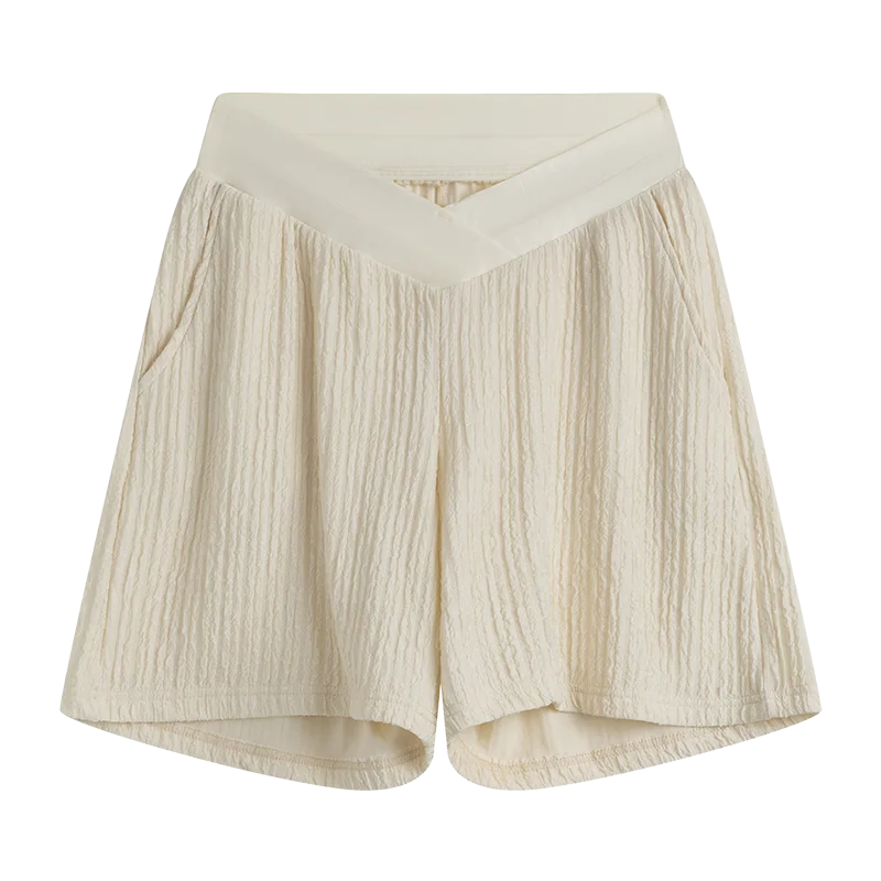 

2025 New Maternity Summer Shorts - Lightweight & Breathable Casual Shorts with Non-Pressure Belly Design Wide Leg Breathable