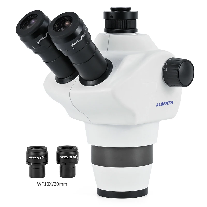 Albenth 8x-50x Trinocular Zoom Stereo Microscope Head With WF10X/20mm Eyepiece