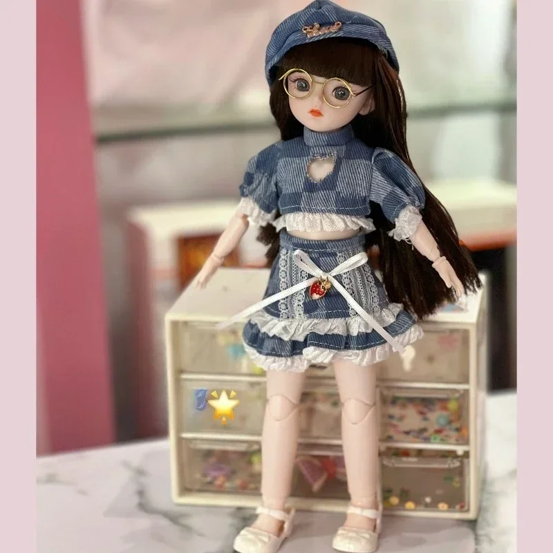 11 Inches 20 Joint New Internet Celebrity 6 Minutes  Doll Girl Princess Baby Clothes Toy  Bjd Doll Full Set Ball Jointed Doll