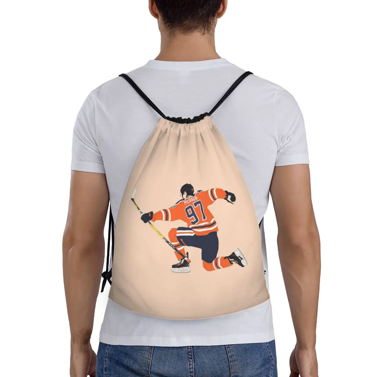

Connor McDavid 97 For Edmonton Oilers Fans Backpacks Fashion Portable Drawstring Bags Shoes Bag Book Bags For Man Woman Students