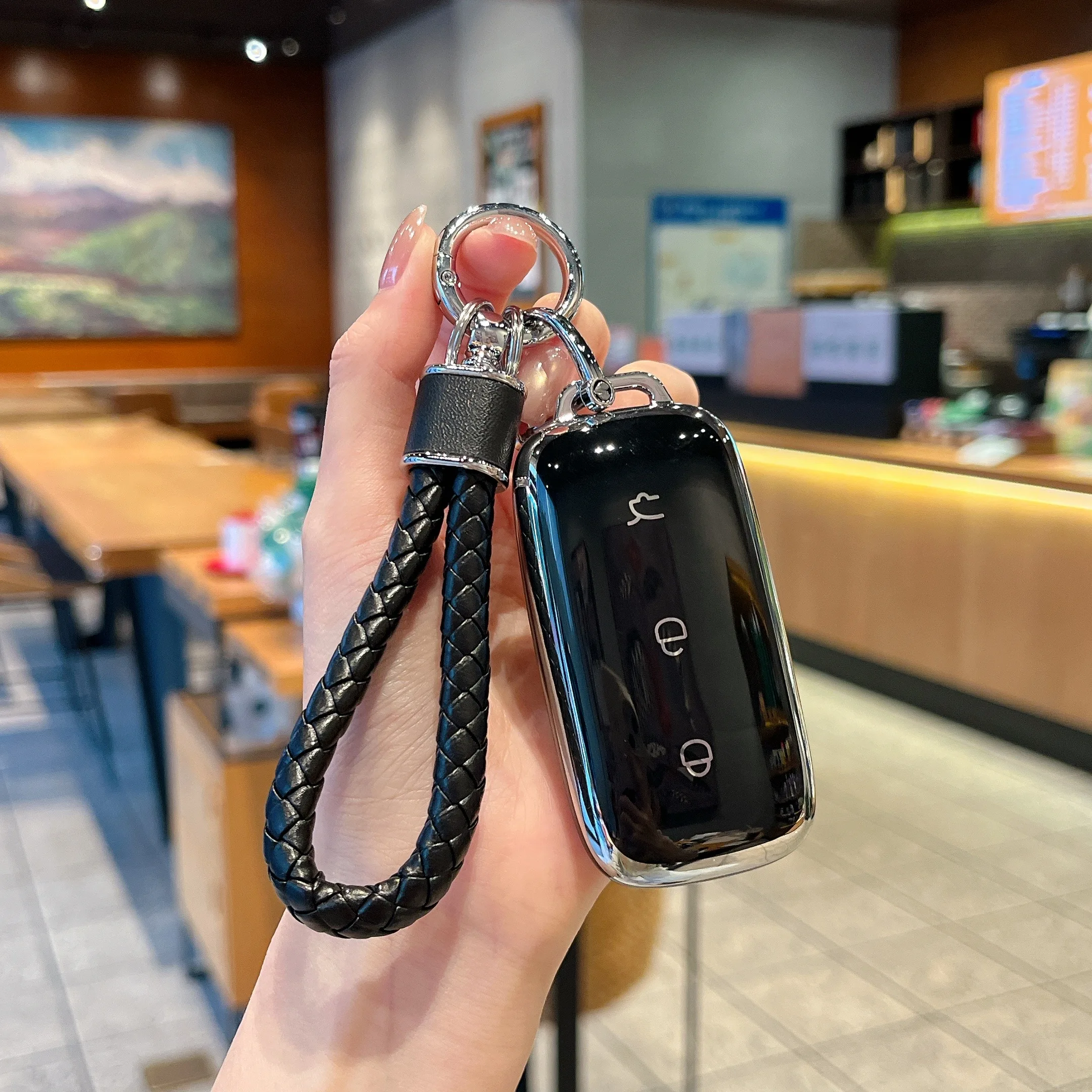 Für Geely Galaxy Autoschlüsselhülle Bling Diamant Schlüsselanhänger für L7 L6 E5 E8 Starship 7 EM-i Damen TPU Schlüsselhülle – Detail 2