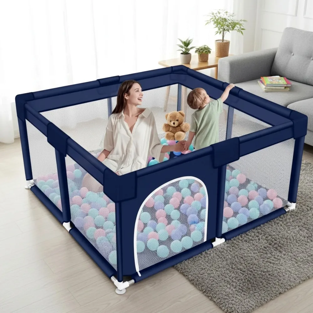

ANGDUO Baby Playpen Safety Play Yard For Children 50inch Square Game Play Zone Baby Activity Fence For Boy Girl Indoor Outdoors