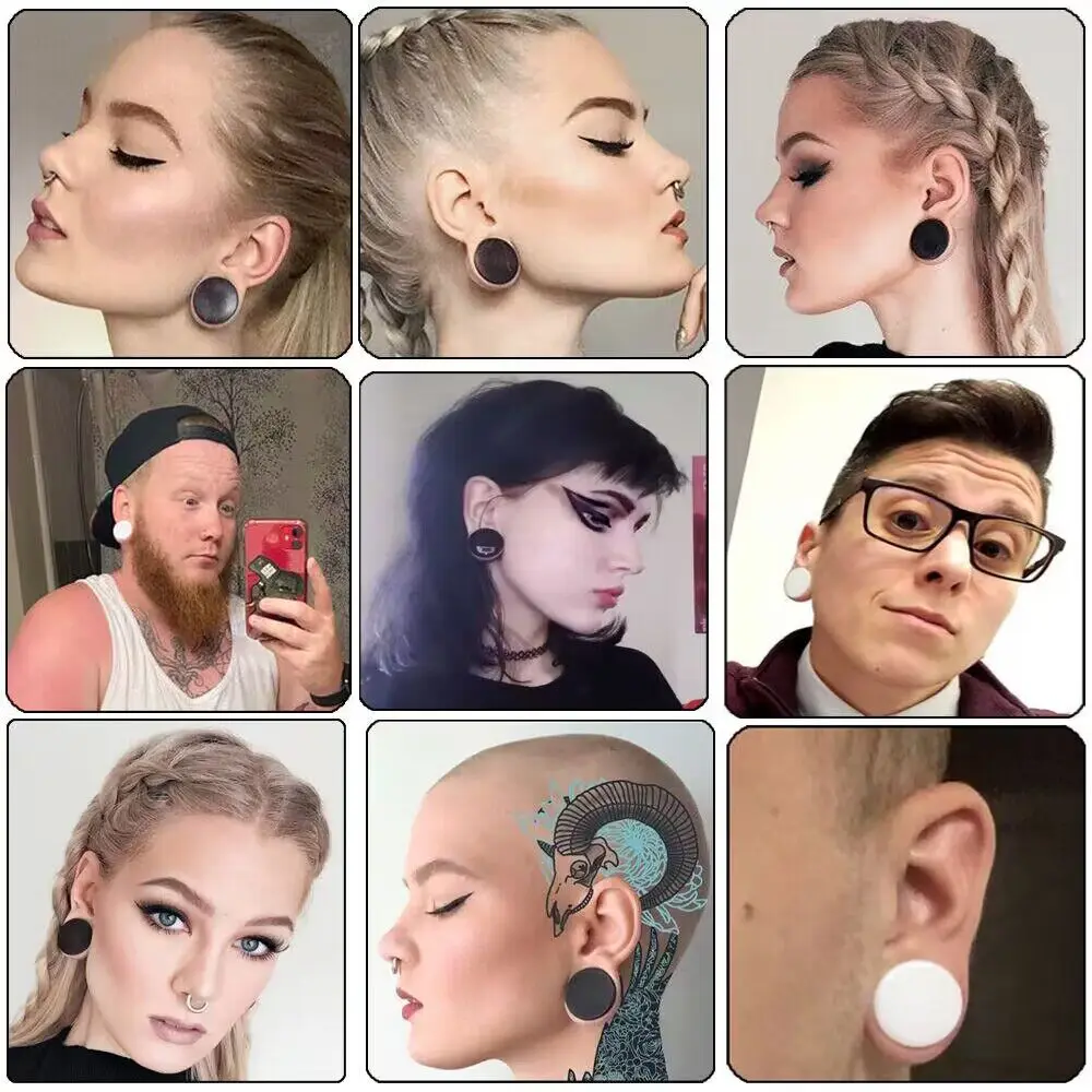 2pcs/lot 3-30mm Acrylic Solid Ear Plug White&Black Earing Large Tunnel Size Stretcher Saddle Flesh Tunnel Expander Body jewelry