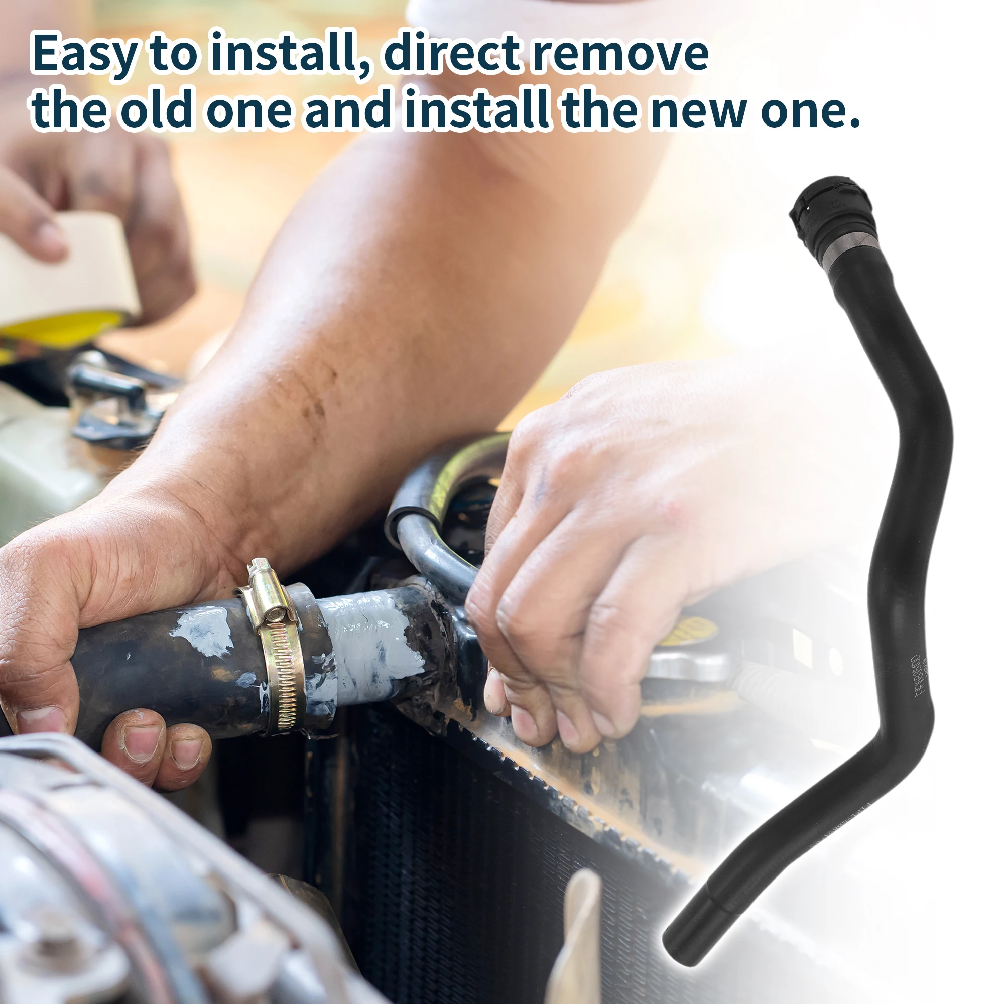 UXCELL Tubo flessibile per radiatore Tubo flessibile per riscaldatore Tubo di uscita per radiatore No.F1F16B851DD per Ford Focus 2015 Tubo per acqua di riscaldamento in gomma Nero