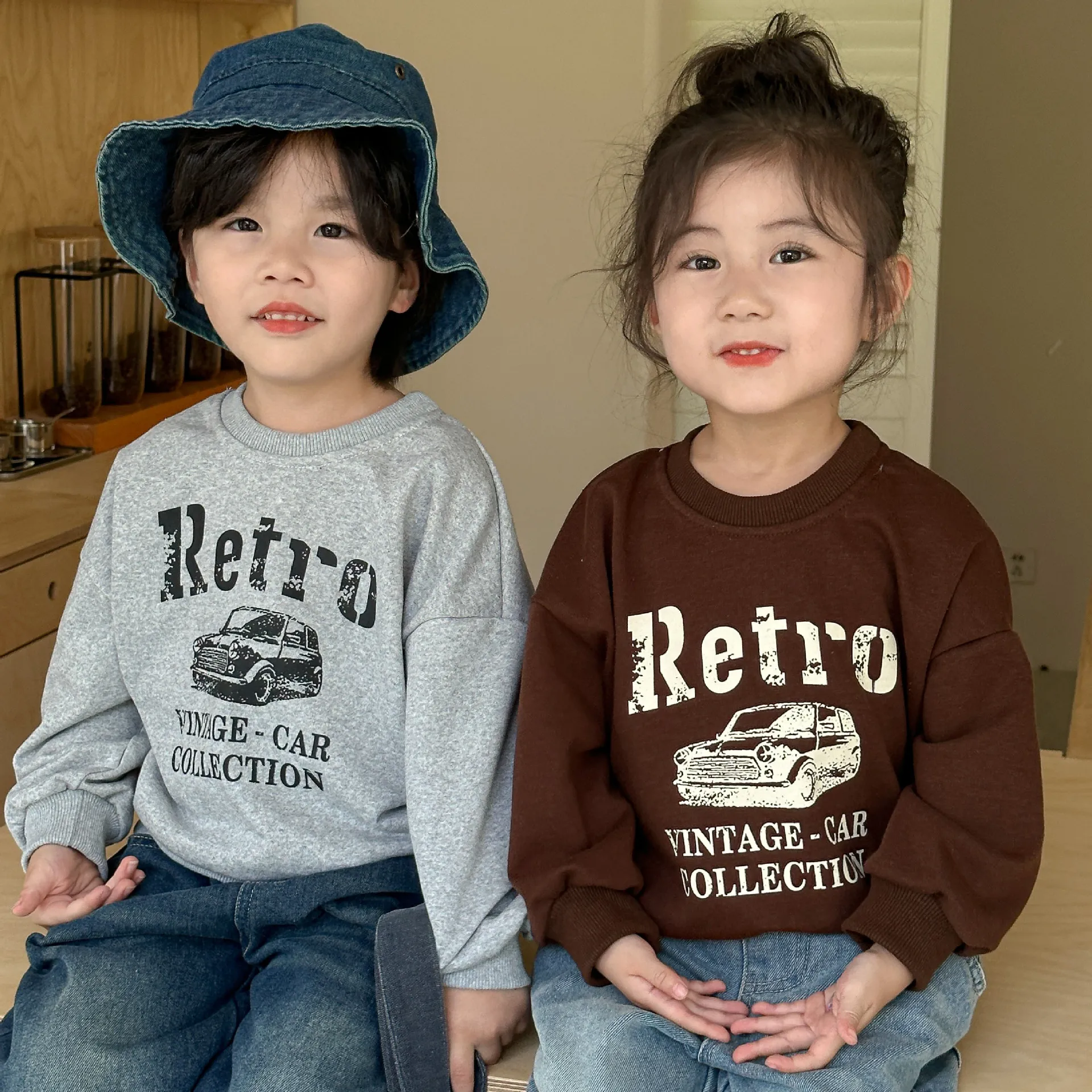 

2025 Spring Autumn Kids Boys Sweatshirts Cartoon Letter Printed Versatile Cotton Toddler Boys Shirts Children Boys Puulover Tops