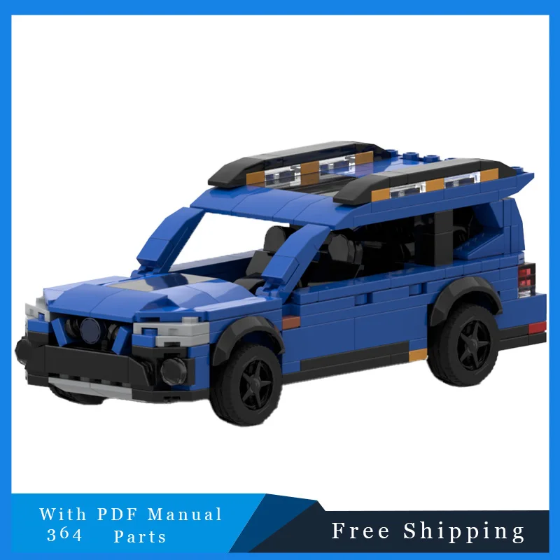 364 stuks blauwe reisauto technologie stenen bouwstenen model creatief display speelgoed voor volwassenen en kinderen verjaardag kerstcadeau