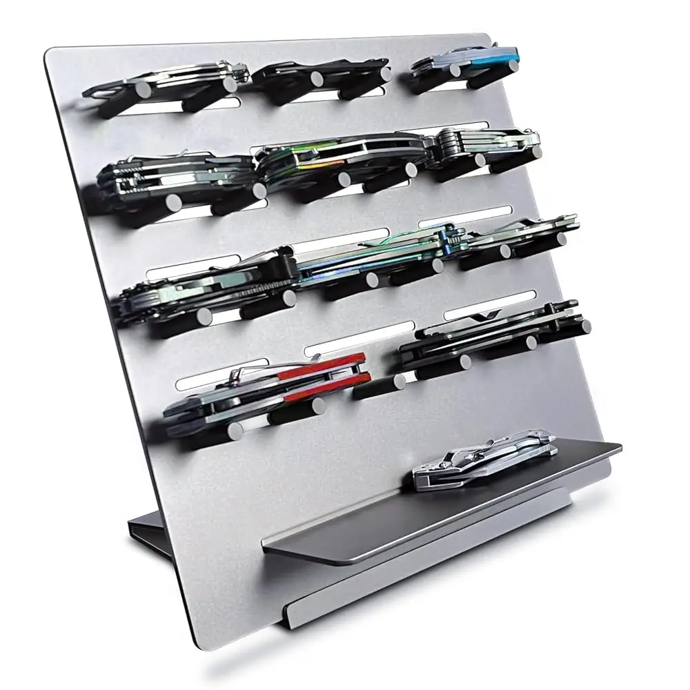 

Pocket Knife Display Holder, E Tool And Multitool Storage Stand, Aluminum Alloy 12 Hes, Dark Gray
