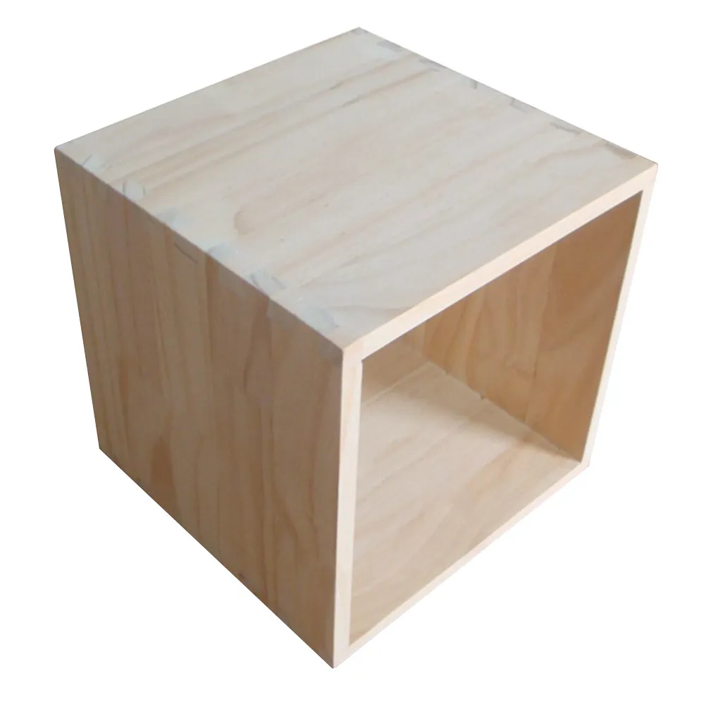 

Solid Wood Unfinished Storage Crate Dovetail Construction Open Front Wooden Cube Bin for Books Kitchen Supplies Living Room