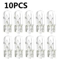 10Pcs White T10 W5W 501 194 Clear Signal Lamp Glass 12V 5W Warm White W2.1x9.5d Single Filament Car Bulb Auto Light