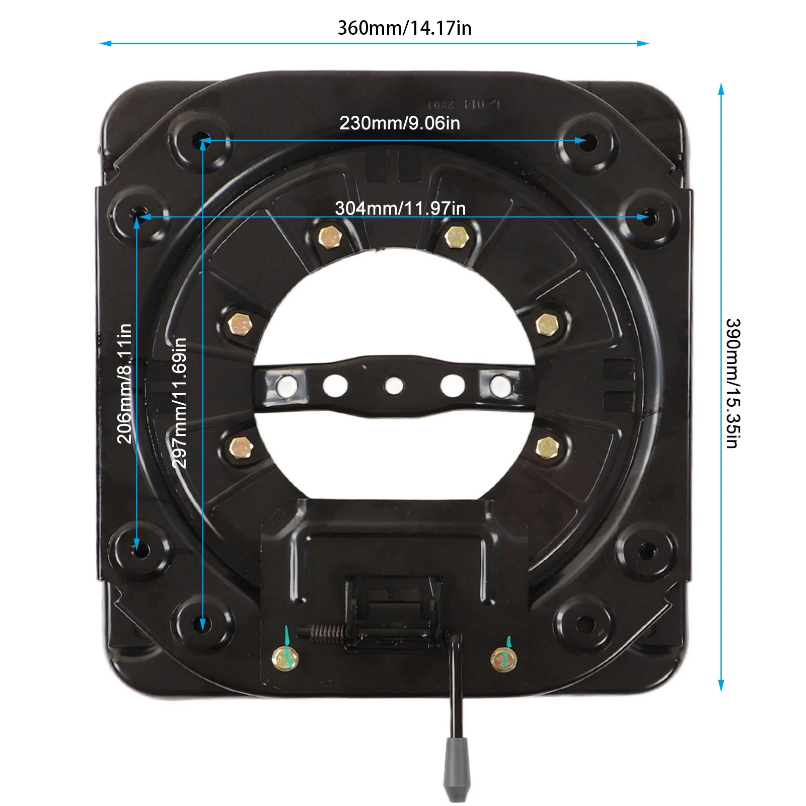 قاعدة دوارة للمقعد للخدمة الشاقة ، صفيحة فولاذية ، درجة قابلة للدوران ، شو شو شو ، عربة تخيم RV ، قارب ، حافلة