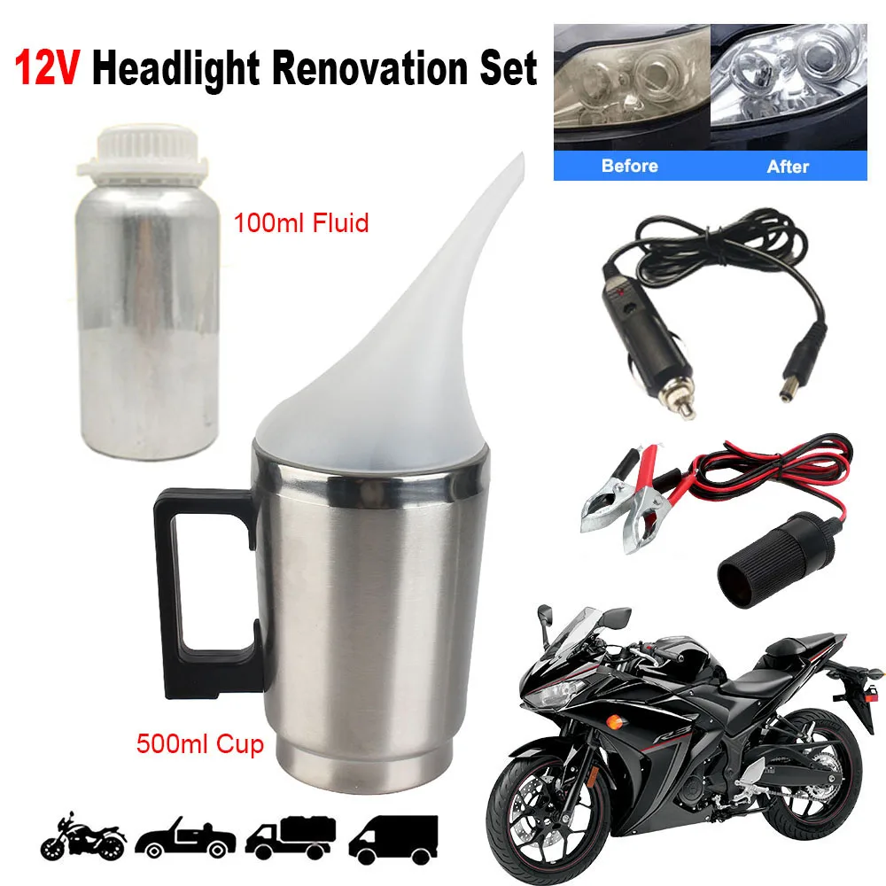 

Motorcycle Headlights Polisher 12V Atomizer Cup 100ml Polishing Fluid Automobile Lights Refurbish Restore Car Lamps Renovation
