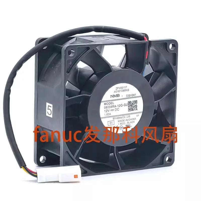 New Cooling Fan for NMB 08038RA-12Q-GU 8038 1.60A 12V 4-wire Temperature Control Large Air Volume Cooling Fan 80 * 80 * 38MM