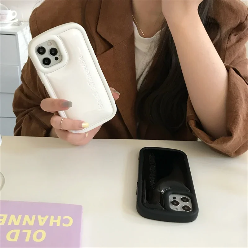 Ins Korean Cute Cindy Color The Soap Phone Case For iPhone 14 13 12 11 Pro Max Stylish Glossy Leather Shockproof Soft Cover