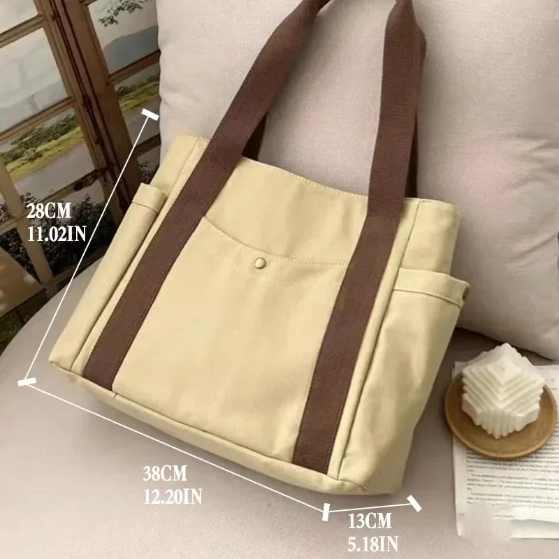 Bolsa de ombro de lona para mulheres, sacola de grande capacidade, elegante e conveniente, MJ03