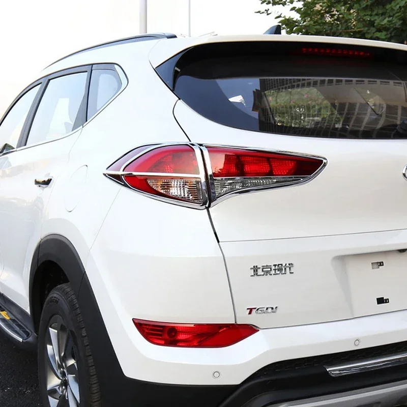 

Chromed ABS Plastic 4PCS Tail Rear Light Lamp Cover Trim For Hyundai Tucson 2015 2016 2017