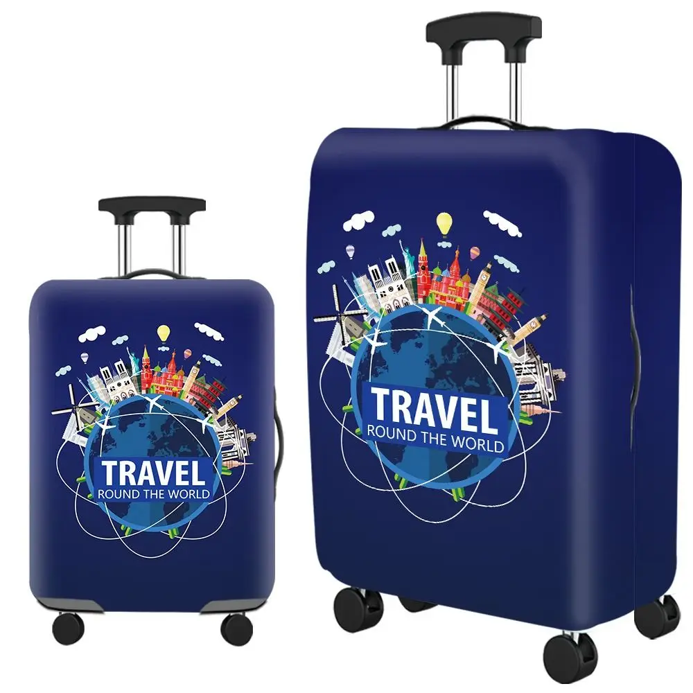 

Elastic Printed Luggage Cover 20-32 Inch Thicken Suitcase Dustproof Cover Wear-resistant Baggage Cover Luggage Protective Cover