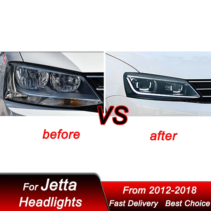 Pop Car Led Headlights For Volkswagen VW Jetta 2012-2018 new style full LED Auto Headlamp Assembly Projector Lens Accessories Ki