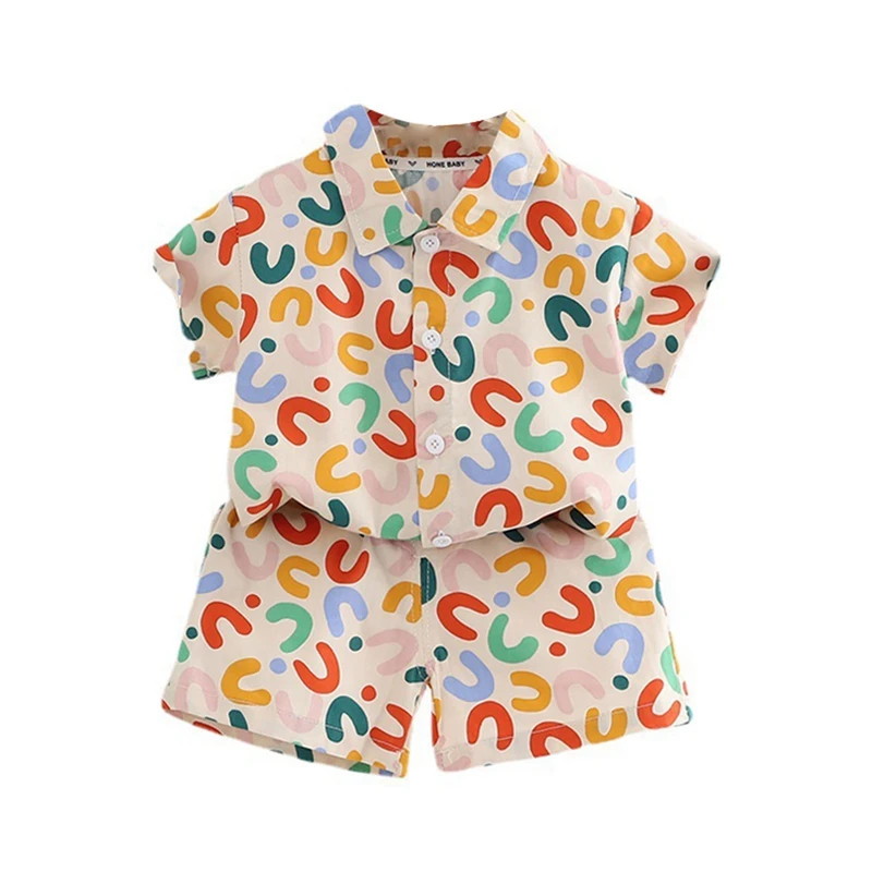 

Baby Boy Clothes Set T-shirt+Shorts Kids Boy Summer Clothing Set Flower Printed Boy Outfit Set Infant Toddler Tee Shirt Pants