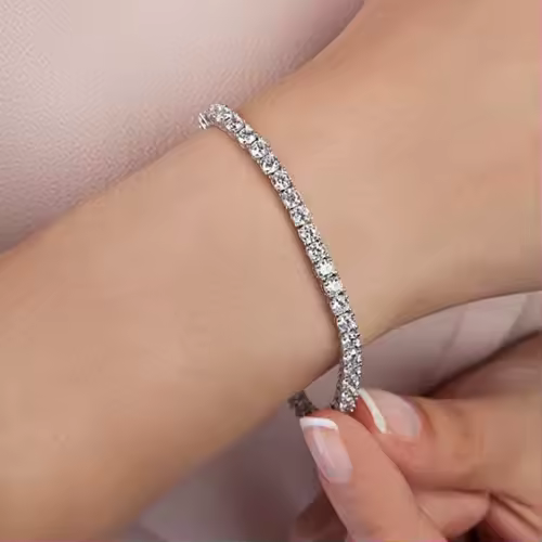 Women's Fashion 4mm Zirconia Tennis Bracelet Crystal Charm Designer Thin Chain Wedding Jewelry - Image 5