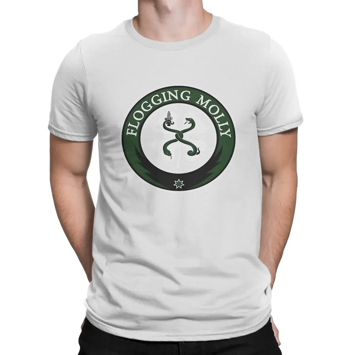 Flogging Molly T-Shirt for Men The Vintage 100% Cotton Tee Shirt Round Collar Short Sleeve T Shirt Gift Idea Clothing style 2024