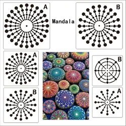 Mandala modello di punteggiatura ausiliario per disegnare stencil Mandala vuoti strumento di pittura per pareti Decorative fai-da-te