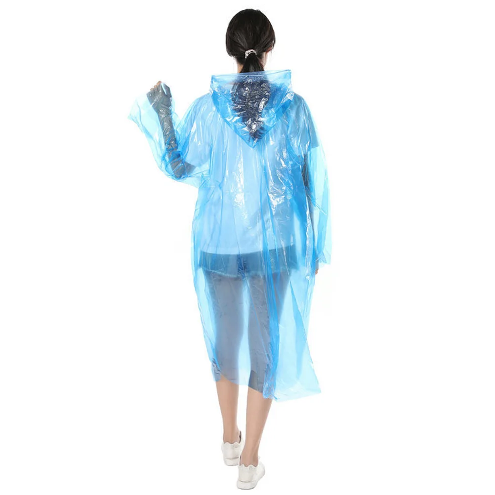 5 szt. Jednorazowe płaszcze przeciwdeszczowe, wodoodporne, przenośne, odzież przeciwdeszczowa na zewnątrz, poncho kempingowe, osłona przeciwdeszczowa dla dorosłych, niebieskie, 140x90 cm
