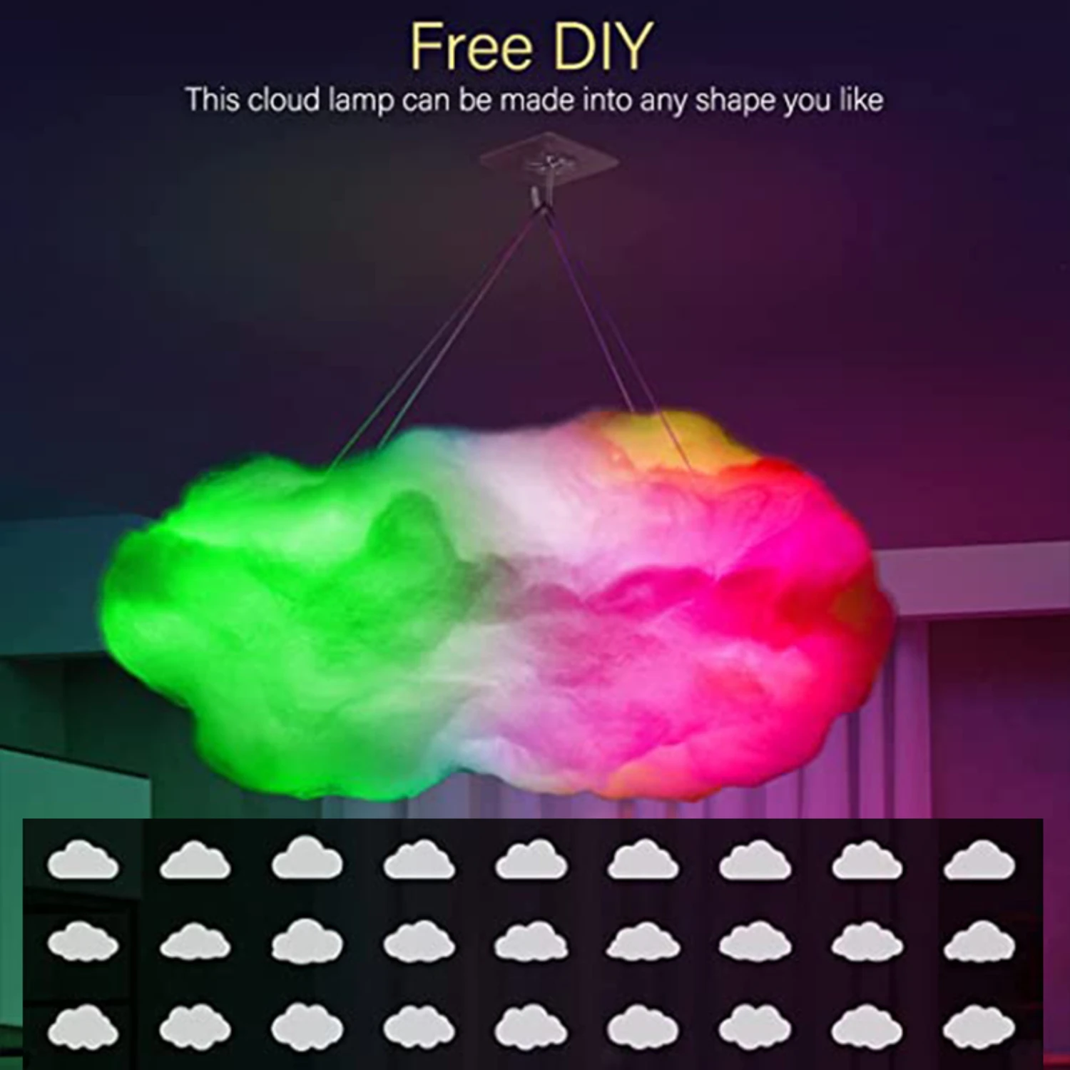 Lámpara LED de rayo 3D Multicolor y elegante con Control por aplicación inteligente, decoración de habitación vibrante para entusiastas de las nubes de Trueno