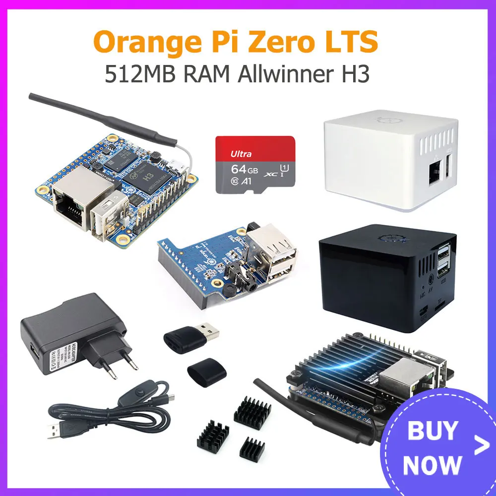 

Orange Pi Zero LTS 512M RAM Allwinner H3 Cortex-A7 Quad-Core 1.2G POE WiFi Antenna OTG Optional Case Power Supply for Orange Pi