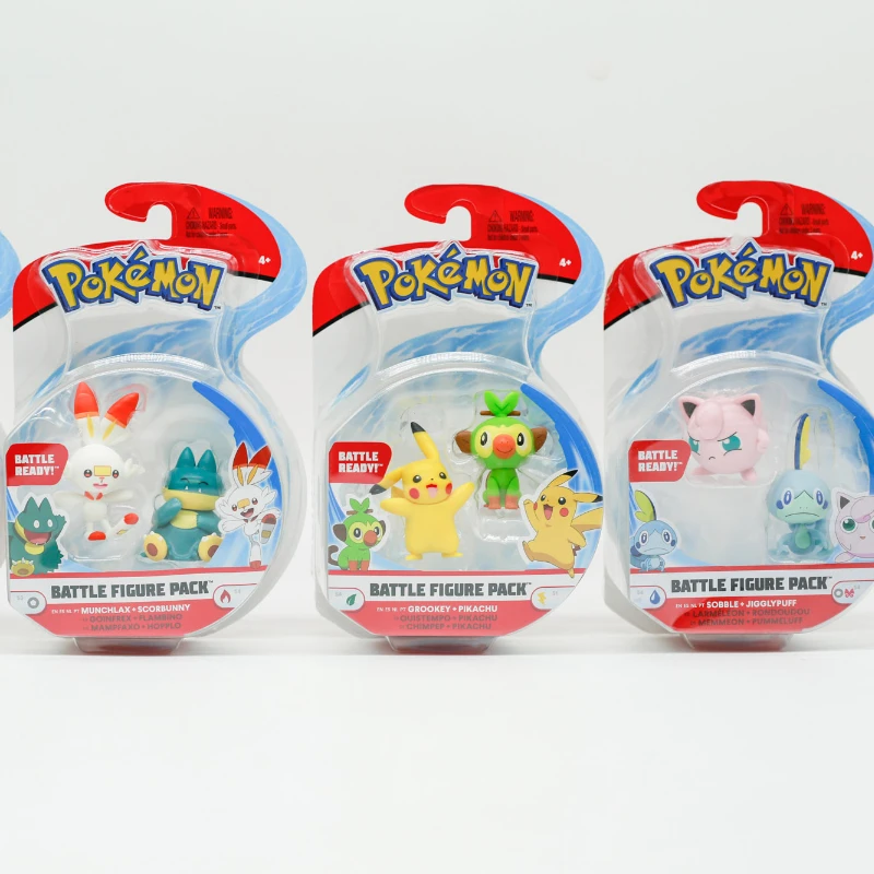 WCT Pokémon Battle Figure Pack Pikachu Psyduck Gengar Sobble Jigglypuff Action Figures Cartoon Elf Model Collection Kids Gifts - view 6
