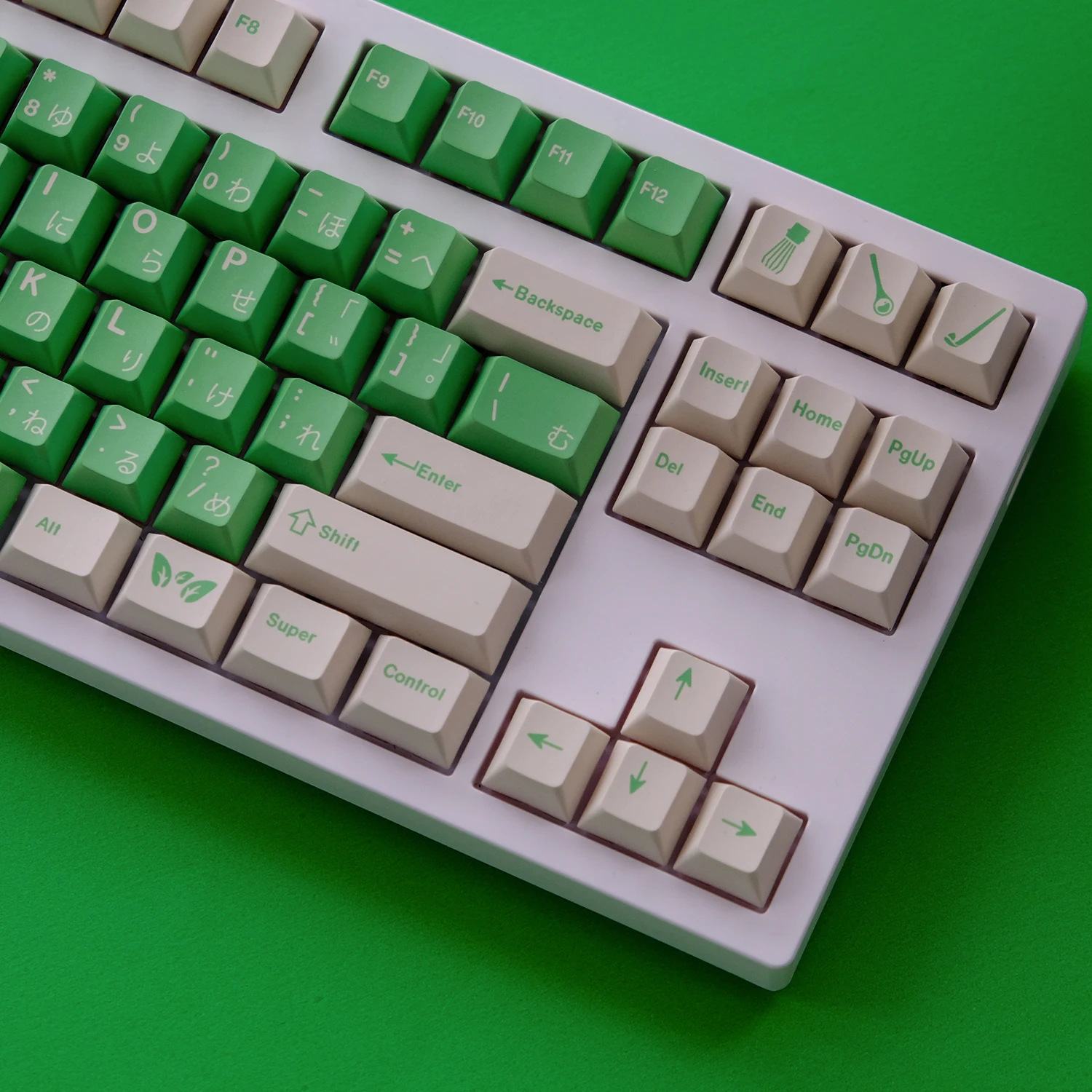 أغطية مفاتيح سميكة من الحليب ماتشا PBT أصلية عالية التسامي