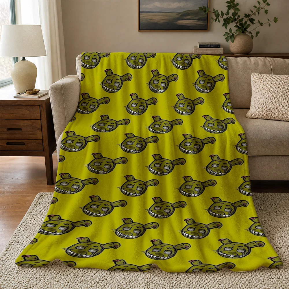 Cute Cartoon Frog Pattern Throw Blanket for Sofa Couch Decor Gift for Kids Nursery Bedding