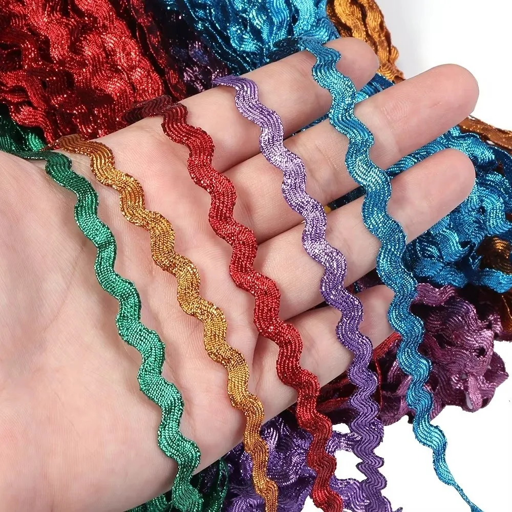 15 Yards Polyester Ribbon 5mm Multicolor Grosgrain Lace Trim Ribbon DIY Zig Zag Ribbons For Wedding Party Christmas Decor - view 5