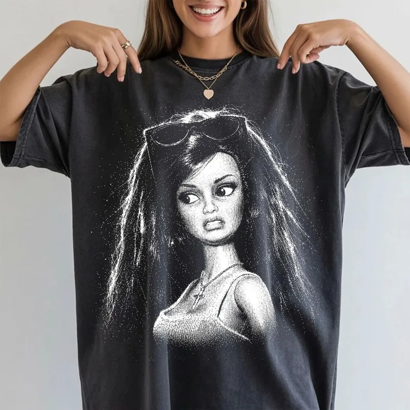 Trendy, Fun, Funny, Disgusting Doll Face Emojis, Women's T-shirts, Summer New, Casual, Fashionable, Unisex