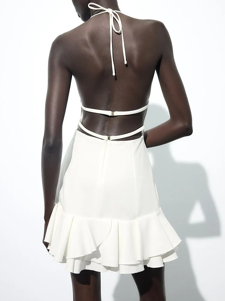 Ele Layered Decorative Ne  Dr Women's Faion Summer New Arrival Svel High Waist ort Gown for Par