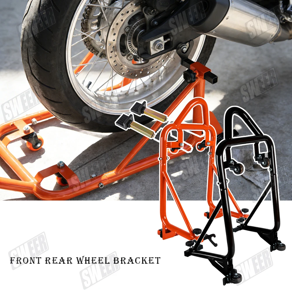 

Motorcycle Black/Orange Aluminum Alloy Portable Rear Wheel Bracket Universal For Racing motorcycle Wheel Lift Stand Parking Tool
