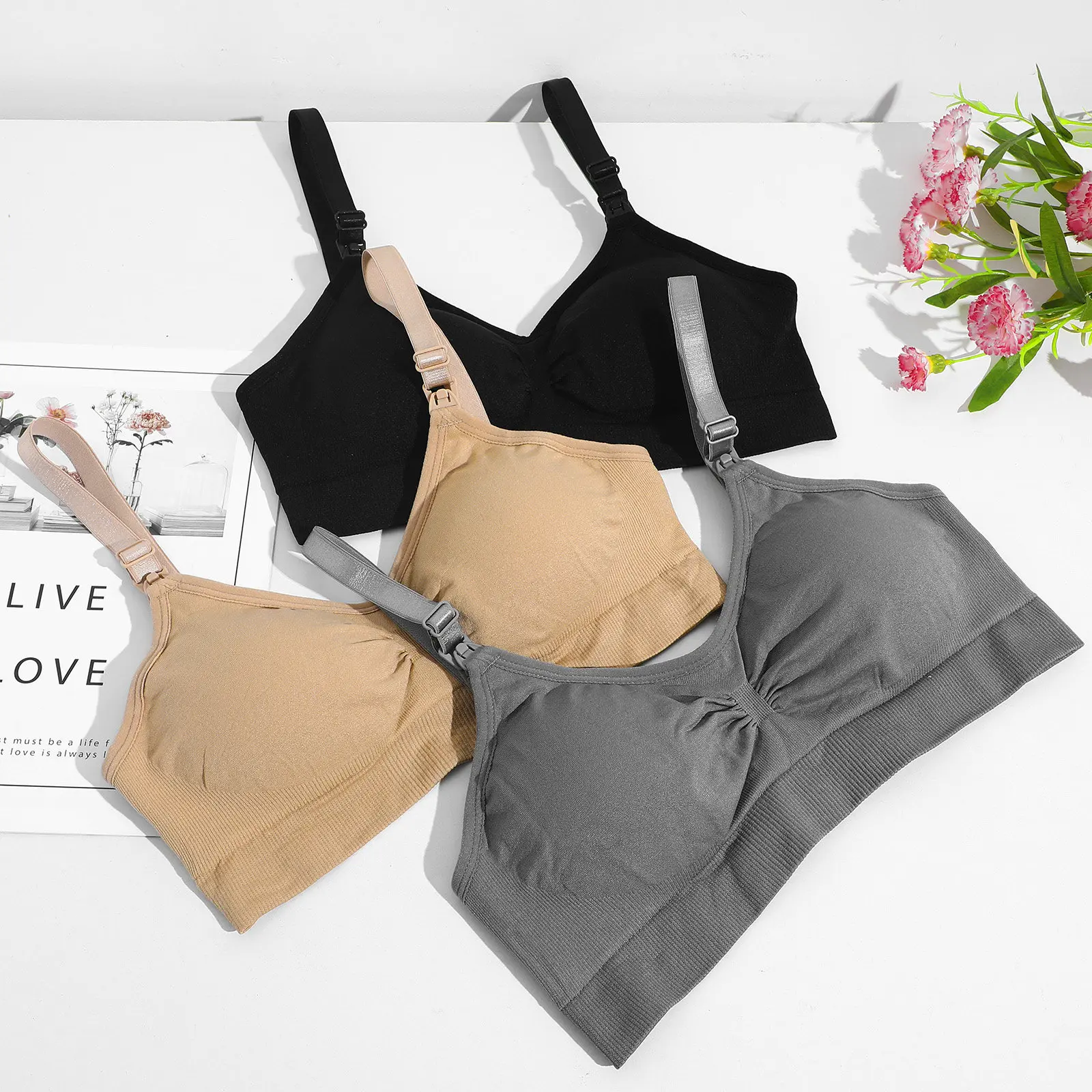 Nursing Bra Sleep - 3 Pcs Breastfeeding Bras for Women