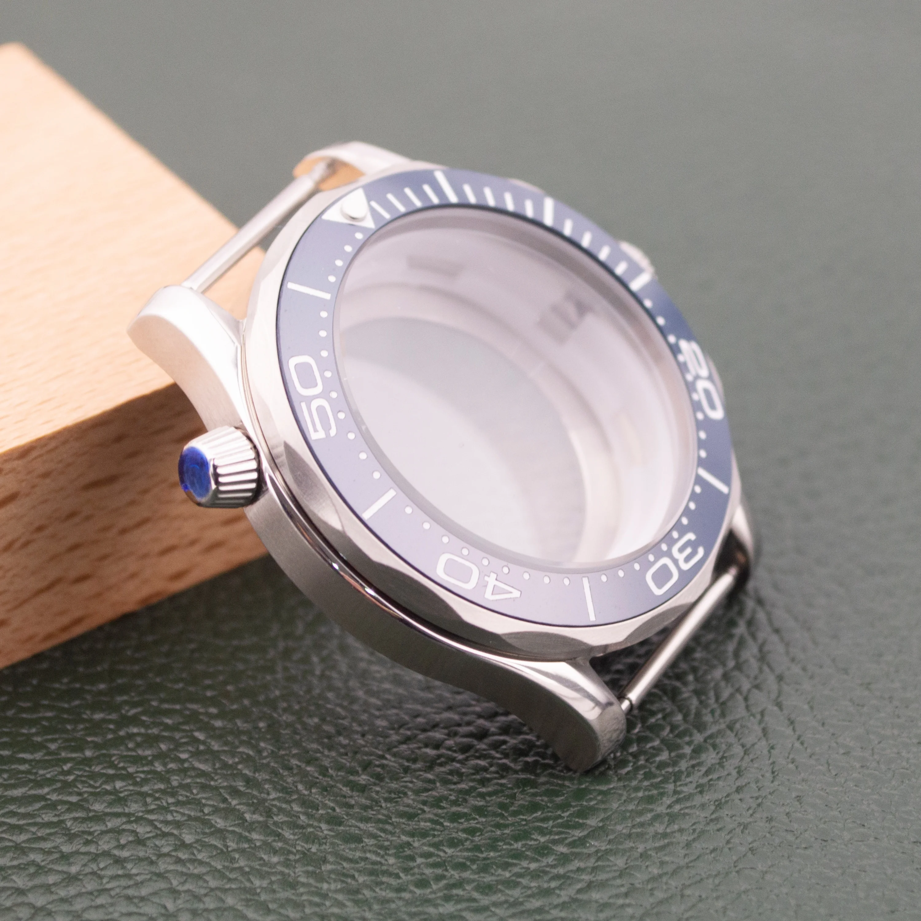 41mm NH35 Case Bezel 38MM Ceramic Seamaster 300 Waterproof Modification for 31mm Dial Stainless Steel Watch Parts NH36 Movement